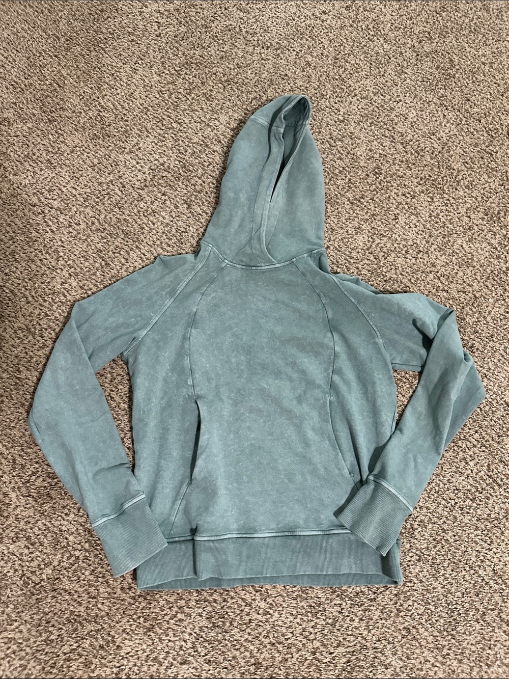 lululemon athletica tidewater teal  Green Hooded Pullover Sweatshirt scuba